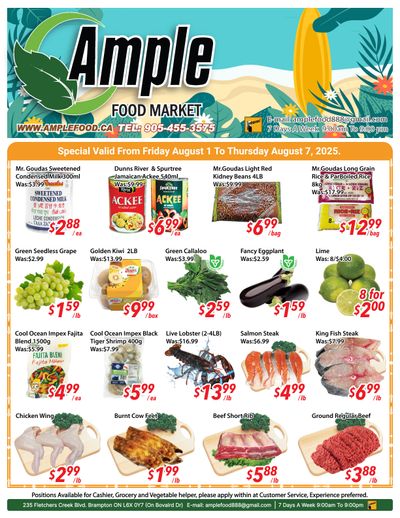 Ample Food Market (Brampton) Flyer August 1 to 7