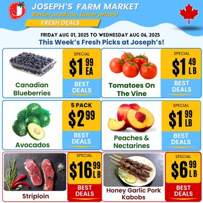 Joseph's Farm Market Flyer August 1 to 6