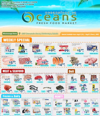 Oceans Fresh Food Market (Mississauga) Flyer August 1 to 7