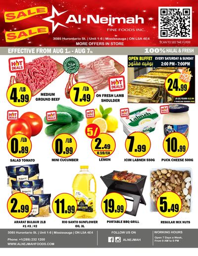 Alnejmah Fine Foods Inc. Flyer August 1 to 7
