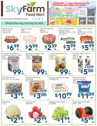 SkyFarm Food Mart Flyer August 1 to 7