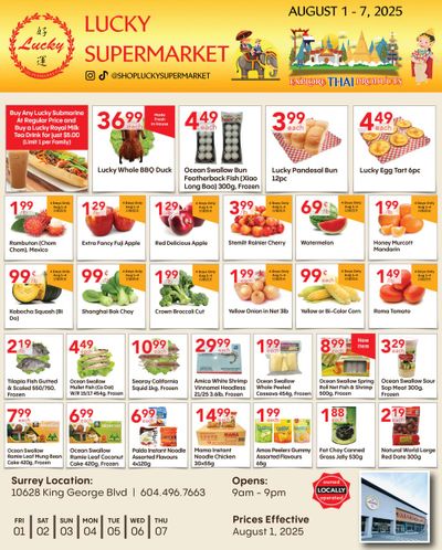 Lucky Supermarket (Surrey) Flyer August 1 to 7