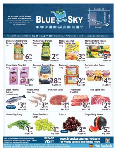Blue Sky Supermarket (Pickering) Flyer August 1 to 7