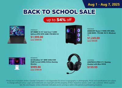 Canada Computers Flyer August 1 to 7