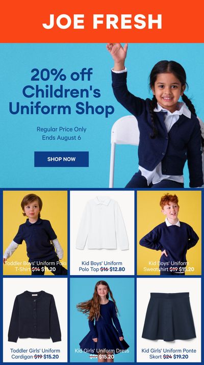 Joe Fresh Flyer August 1 to 13