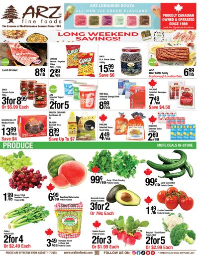 Arz Fine Foods Flyer August 1 to 7
