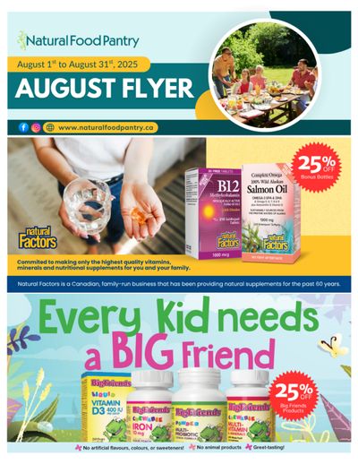 Natural Food Pantry Flyer August 1 to 31