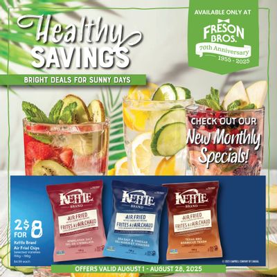 Freson Bros. Healthy Savings Flyer August 1 to 28