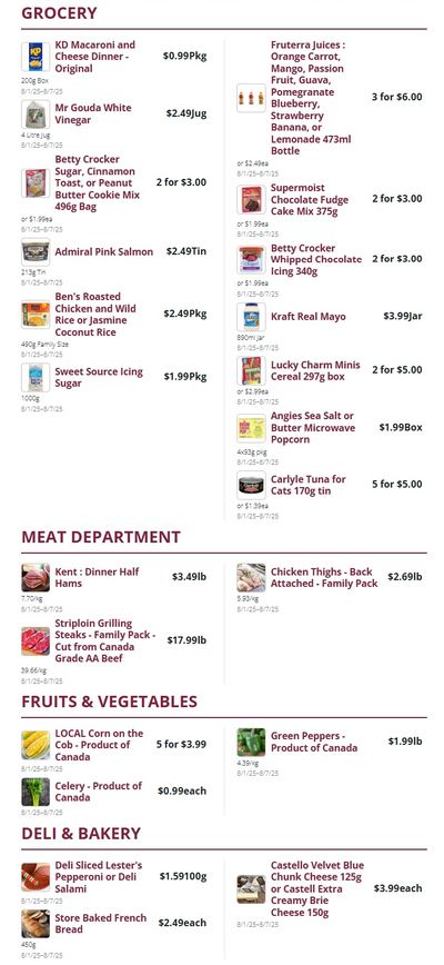 Mike Dean Local Grocer Flyer August 1 to 7