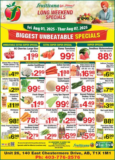 Fruiticana (Chestermere) Flyer August 1 to 7
