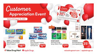 Apple Drugs Flyer August 3 to 16
