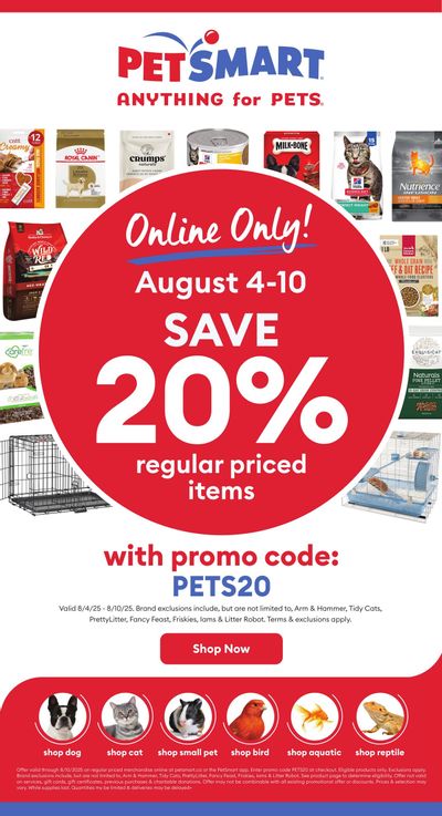 PetSmart Online Flyer August 4 to 10