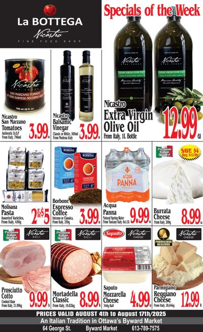 La Bottega Nicastro Fine Foods Flyer August 4 to 17