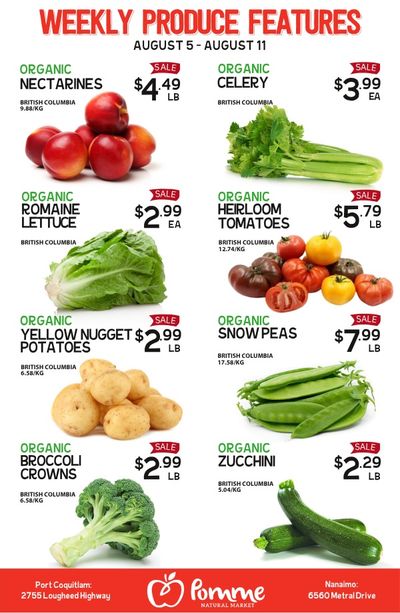 Pomme Natural Market Weekly Produce Flyer August 5 to 11