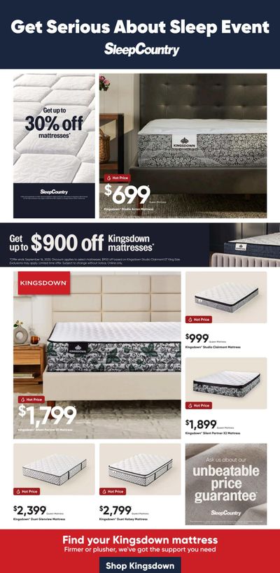 Sleep Country Flyer August 6 to 12