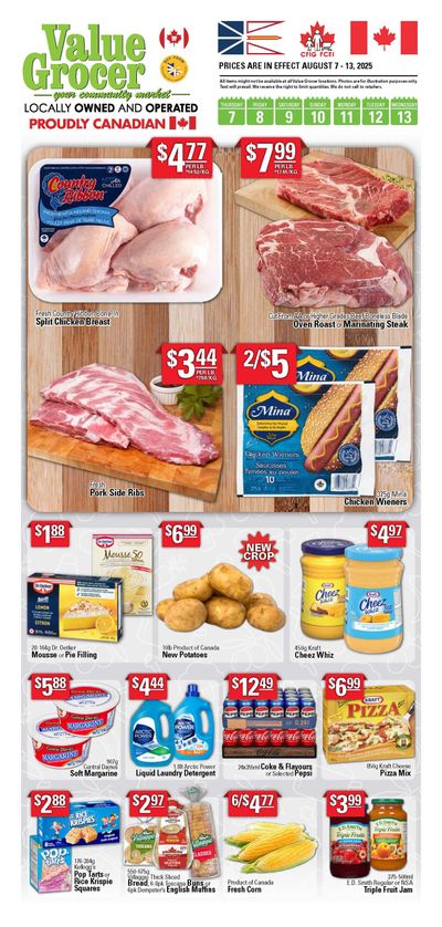 Value Grocer Flyer August 7 to 13