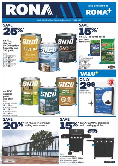 Rona & Rona+ (West) Flyer August 7 to 20 Rona & Rona+ (West) Flyer August 7 to 20