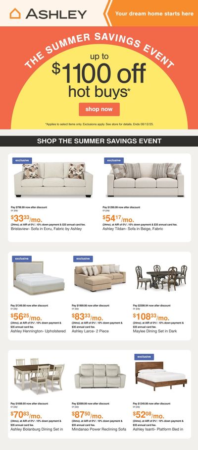 Ashley HomeStore Flyer August 6 to 12
