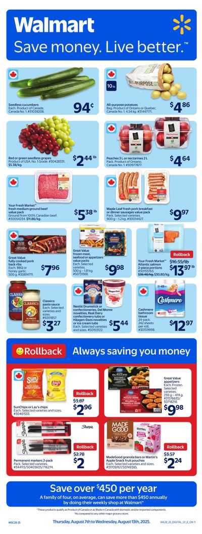 Walmart (ON) Flyer August 7 to 13