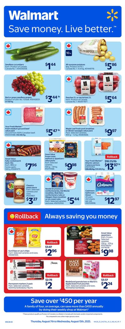 Walmart (Atlantic) Flyer August 7 to 13