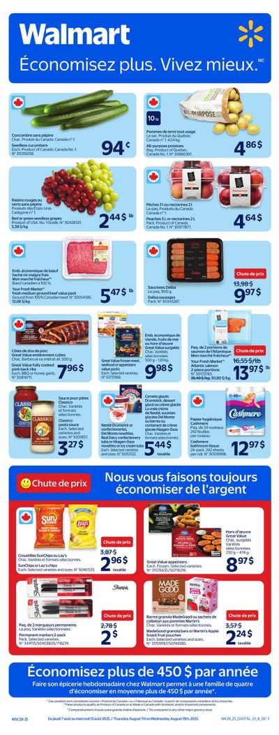Walmart (QC) Flyer August 7 to 13