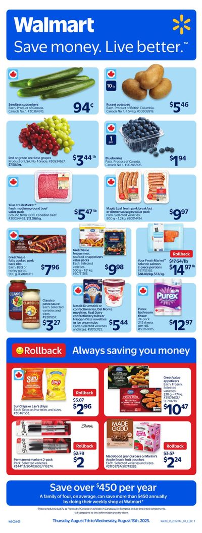 Walmart (West) Flyer August 7 to 13