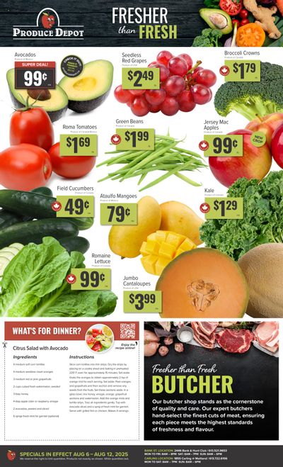 Produce Depot Flyer August 6 to 12