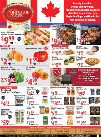 Tru Value Foods Flyer August 6 to 12