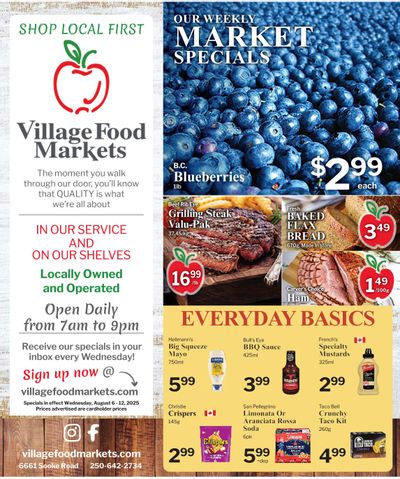 Village Food Markets Flyer August 6 to 12