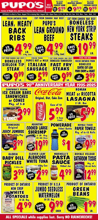 Pupo's Food Market Flyer August 7 to 13