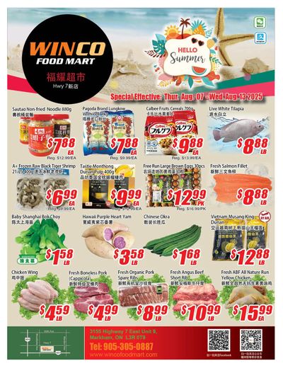 WinCo Food Mart (HWY 7) Flyer August 7 to 13