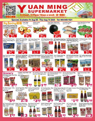 Yuan Ming Supermarket Flyer August 8 to 14