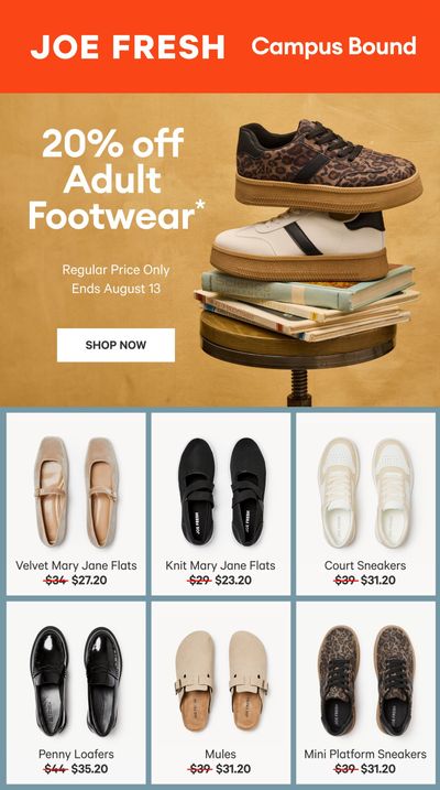 Joe Fresh Flyer August 7 to 13