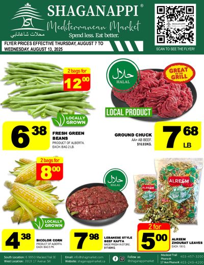 Shaganappi Mediterranean Market Flyer August 7 to 13
