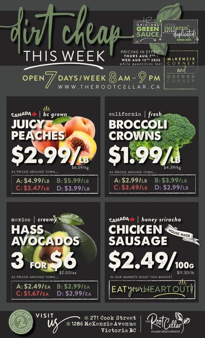 The Root Cellar Flyer August 7 to 13