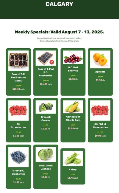 H&W Produce Flyer August 7 to 13