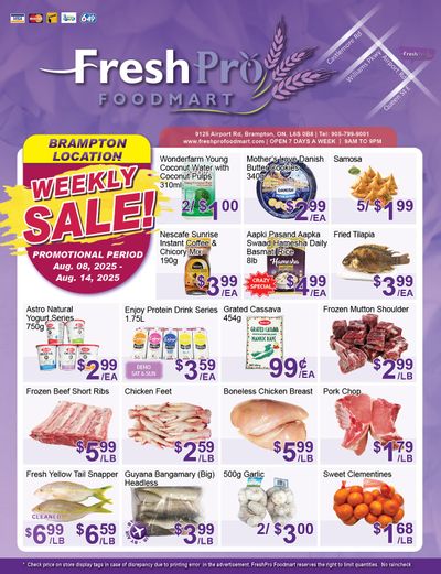 FreshPro Foodmart (Brampton) Flyer August 8 to 14