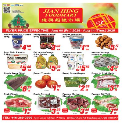 Jian Hing Foodmart (Scarborough) Flyer August 8 to 14