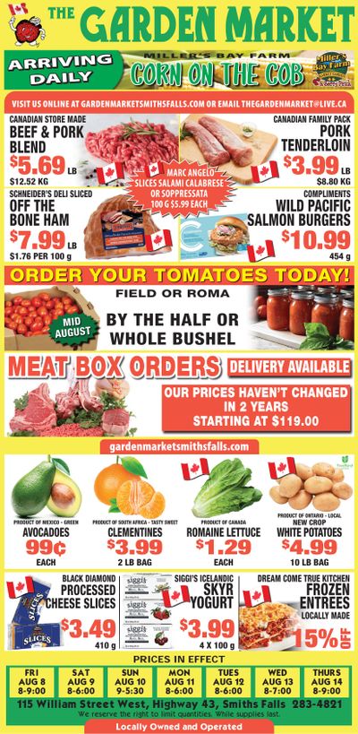 The Garden Market Flyer August 8 to 14 The Garden Market Flyer August 8 to 14