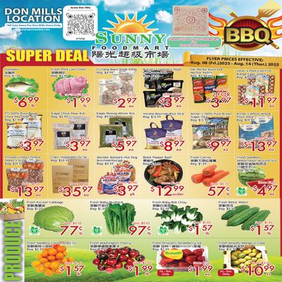 Sunny Foodmart (Don Mills) Flyer August 8 to 14