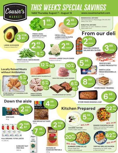 Cousin's Market Flyer August 7 to 12