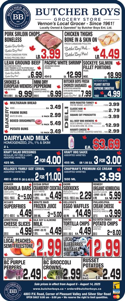 Butcher Boys Grocery Store Flyer August 6 to 14