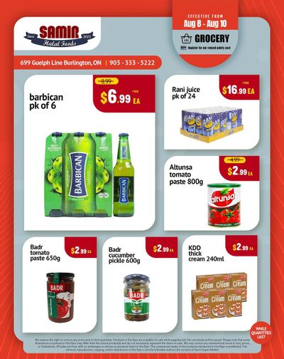 Samir Supermarket Flyer August 8 to 10 Samir Supermarket Flyer August 8 to 10