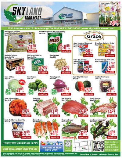 Skyland Food Mart Flyer August 8 to 14