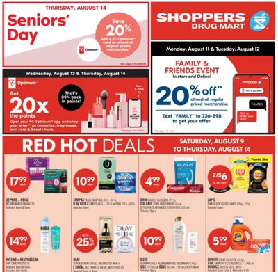 Shoppers Drug Mart Canada: 20x The PC Optimum Points August 8th – 10th + More