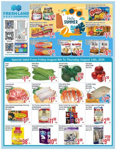 FreshLand Supermarket Flyer August 8 to 14