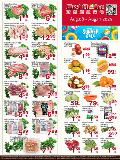 First Choice Supermarket Flyer August 8 to 14