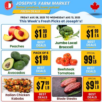 Joseph's Farm Market Flyer August 8 to 13