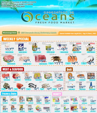 Oceans Fresh Food Market (Mississauga) Flyer August 8 to 14