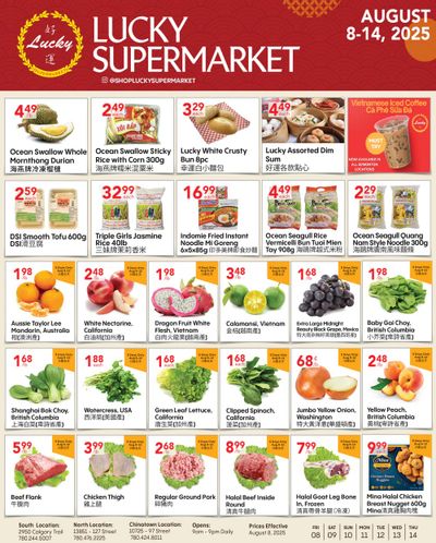 Lucky Supermarket (Edmonton) Flyer August 8 to 14